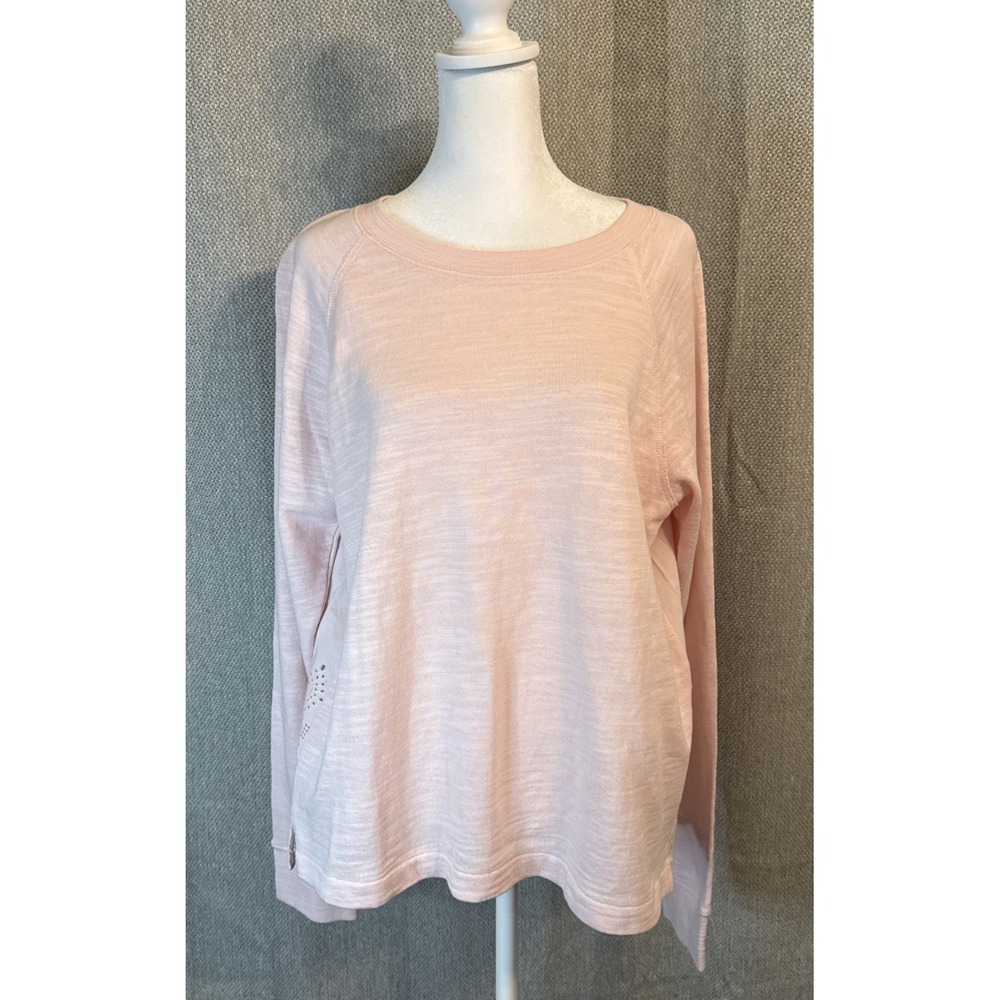 J.crew Factory Top Women's Size Large Light Pink Long Sleeve Eyelet Detail NWT